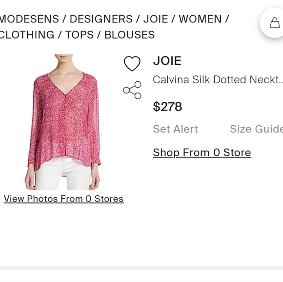 Joie Calvina Silk Dotted Blouse Magenta pink size xs - Picture 2 of 8